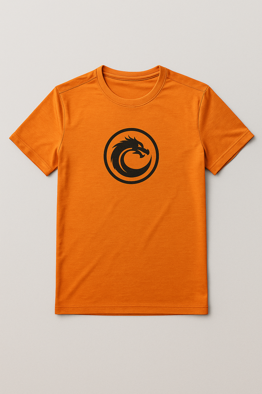 Camiseta naranja Dragon Ball con logo circular y simbolo de dragon Sweetfitandcoffee